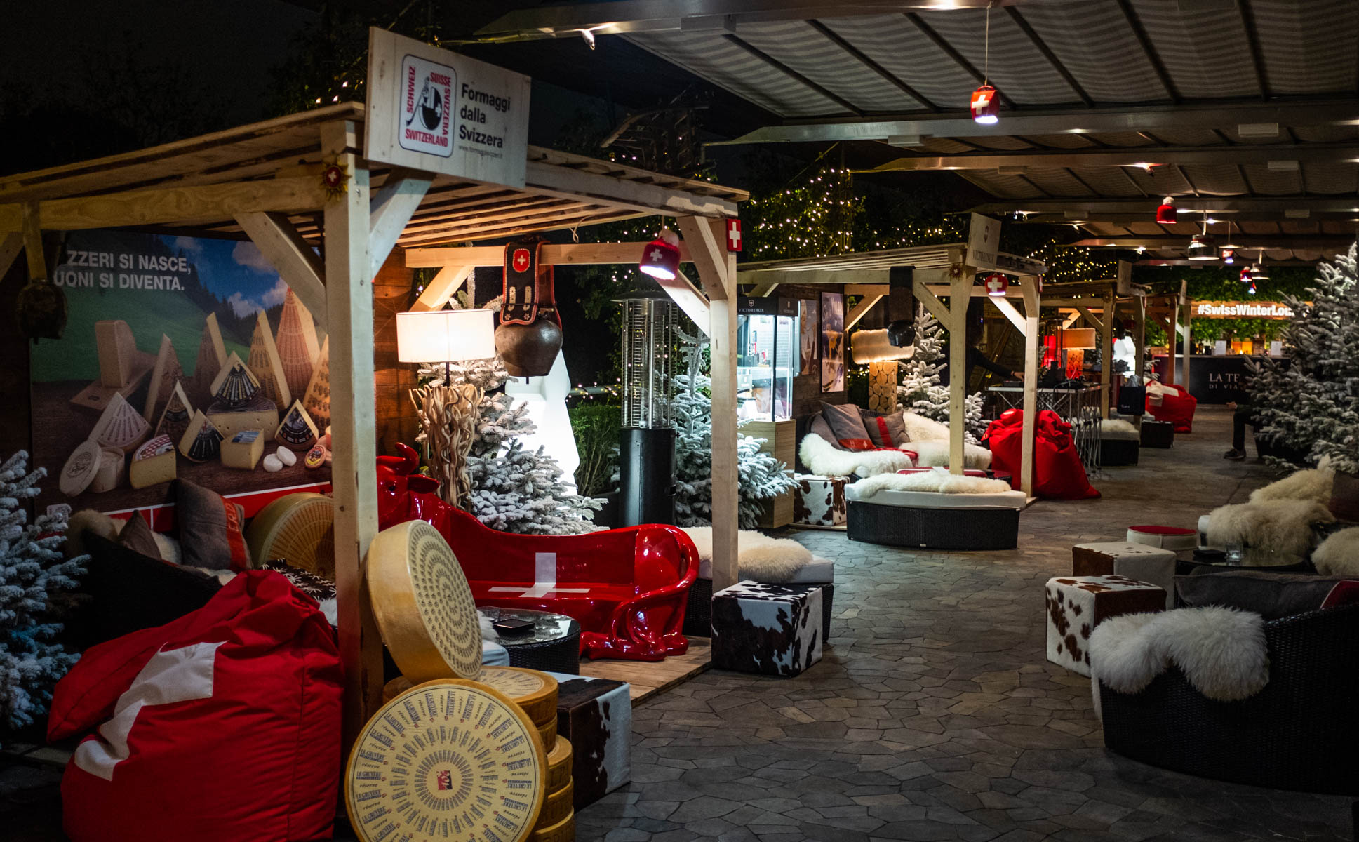 Swiss Winter Lounge aperitivo svizzero in terrazza con chalet in legno YOUparti milano palestro